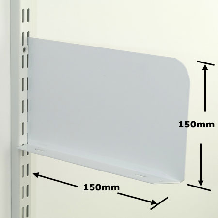 DSE150 Sapphire Twin Slot Upright White Shelf Ends 150mm (1 pair)