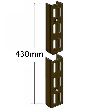 DU430BR Sapphire Twin Slot Wall Mounted Shelving Upright 430mm Brown