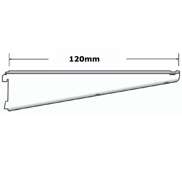 DB120 Sapphire Twin Slot Shelving Bracket 120mm White