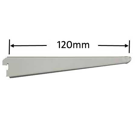 DB120S Sapphire Twin Slot Shelving Bracket 120mm Silver