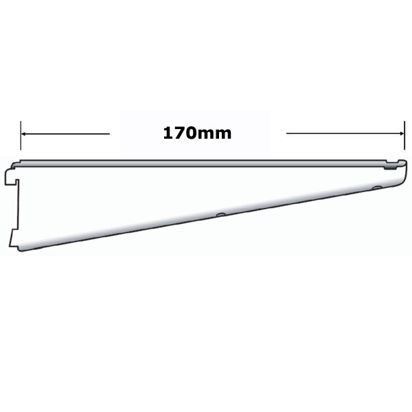 DB170 Sapphire Twin Slot Shelving Bracket 170mm White