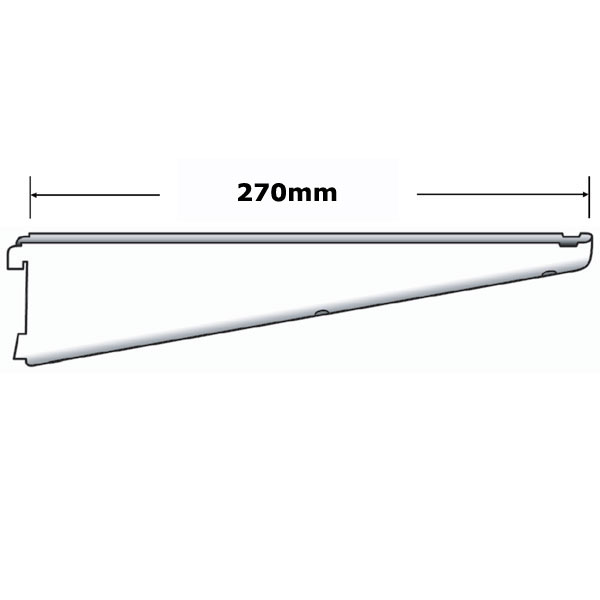 DB270 Sapphire Twin Slot Shelving Bracket 270mm White