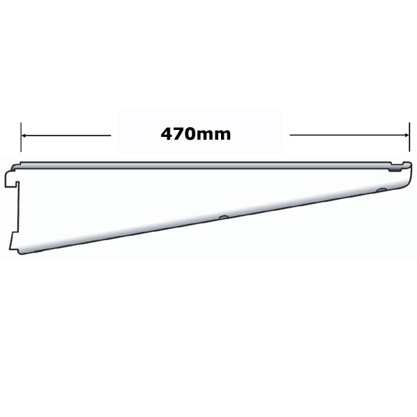 DB470 Sapphire Twin Slot Shelving Bracket 470mm White