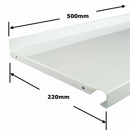 DSS522 Sapphire Twin Slot Shelf  220mm x 500mm White