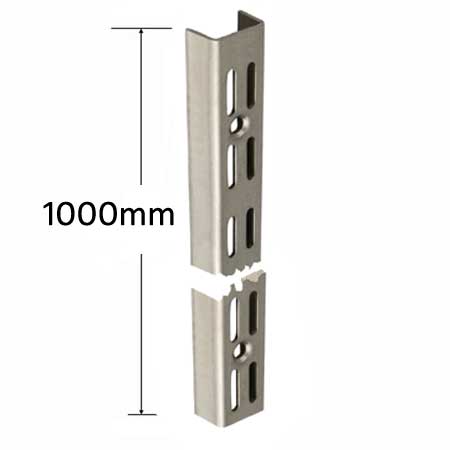 DU1000SS Sapphire Twin Slot Wall Mounted Shelving Upright 1000mm Stainless Steel