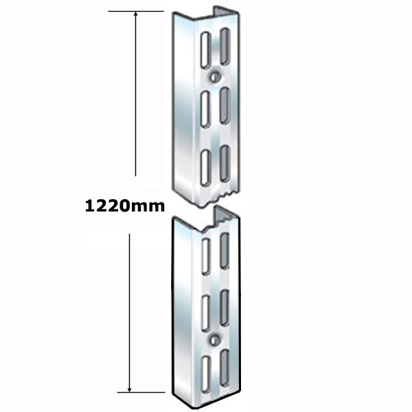 DU1220CH Sapphire Twin Slot Chrome Upright 1220mm