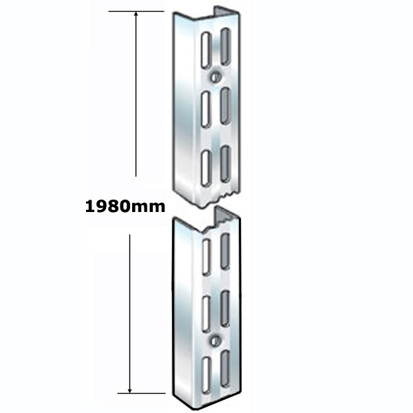 DU1980CH Sapphire Twin Slot Chrome Upright 1980mm