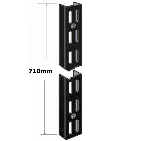 DU710B Sapphire Twin Slot Wall Mounted Shelving Upright 710mm Black