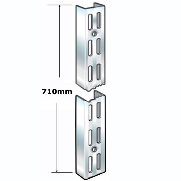 DU710CH Sapphire Twin Slot Chrome Upright 710mm