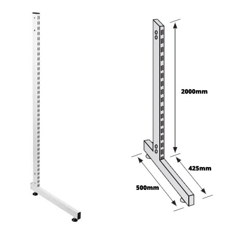 GLL20 - Gondola 'L' Single Sided Leg 2000mm White