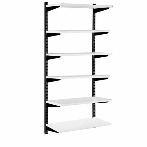 Black & White Twin Slot Wall Mounted Shelving Kit 1000mm W x 300mm D x 1980mm H