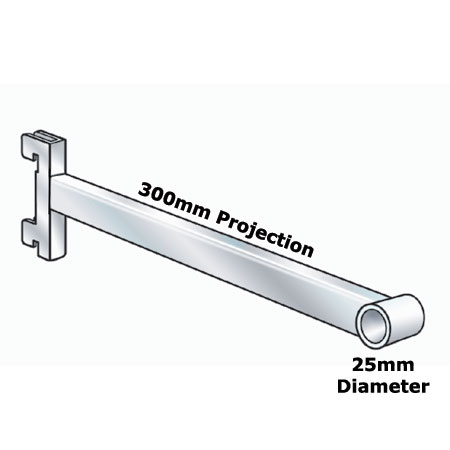 R1337/25mm Chrome Plated Tube Bracket for 25mm tube fitting into Twin Slot